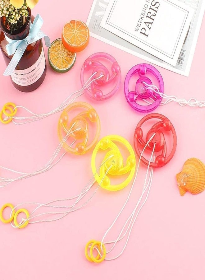 Essivox 5Pcs Pull Line Flywheel Spinning Tops with Rainbow Light Show, Orbital Flash Display, Colorful Glow Novelty Fidget Spinners - Image 2